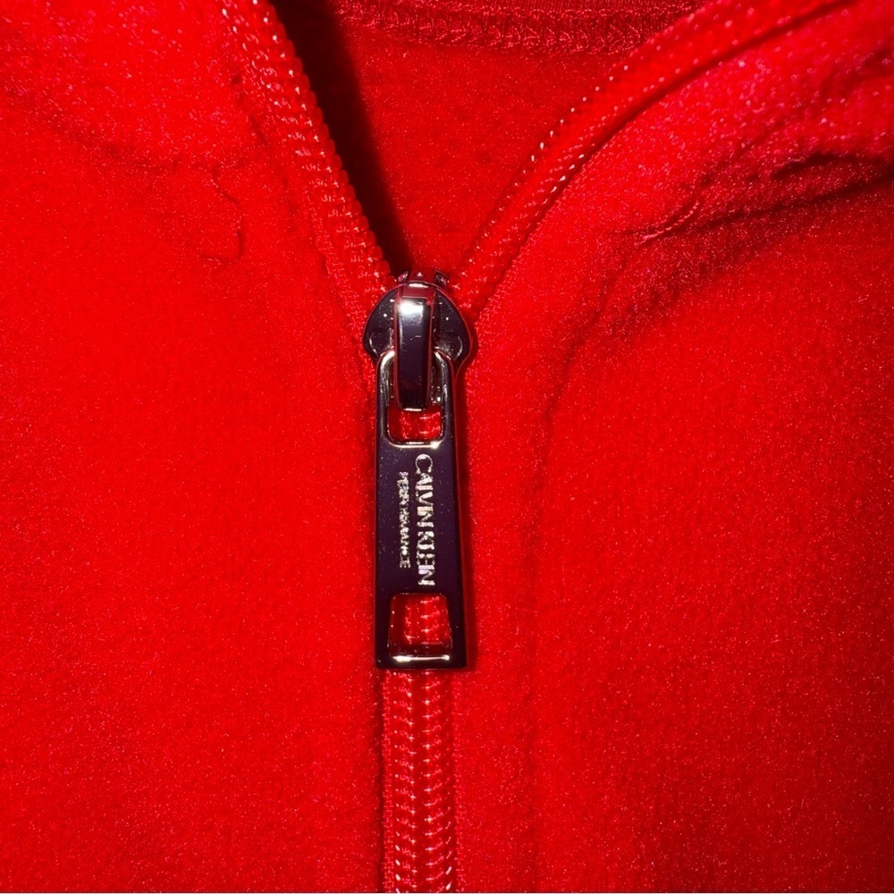 Clavin Klein Performance Fleece Zipper Jacket Size Medium Red - Picture 6 of 11